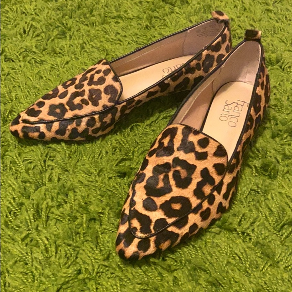 Franco Sarto cow hair leopard flats